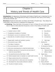 Chapter 1 History Trends Of Health Care Assignment Sheet Answers Epub