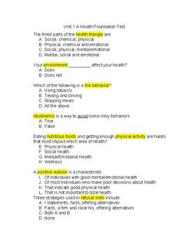 Chapter 1 Lesson Quiz Health Answer Key Reader