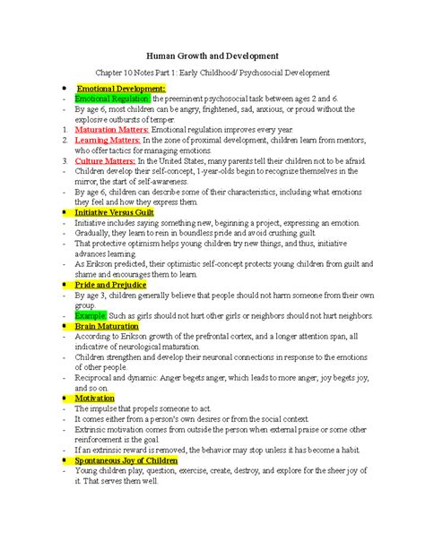 Chapter 1 Study Guide: Human Growth and Development