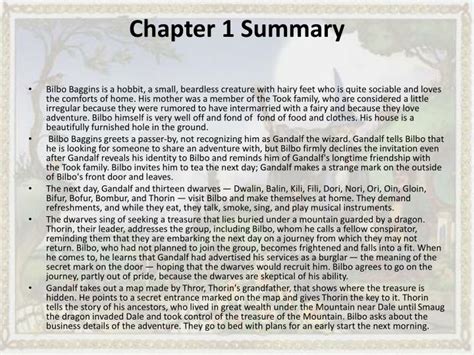 Chapter 1 Summary of The Hobbit: An Unforeseen Journey