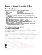 Chapter 10 Chemical Quantities Guided Reading Answer Key Doc