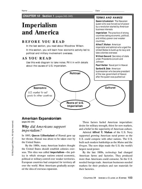 Chapter 10 Section 1 Imperialism America Answers PDF