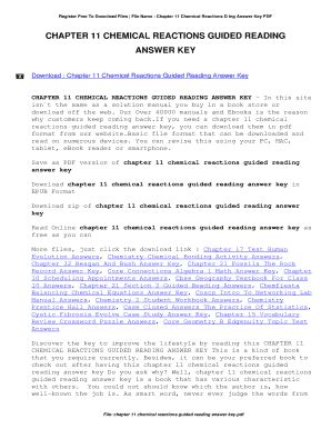 Chapter 11 Chemical Reactions Guided Reading Answer Key Reader