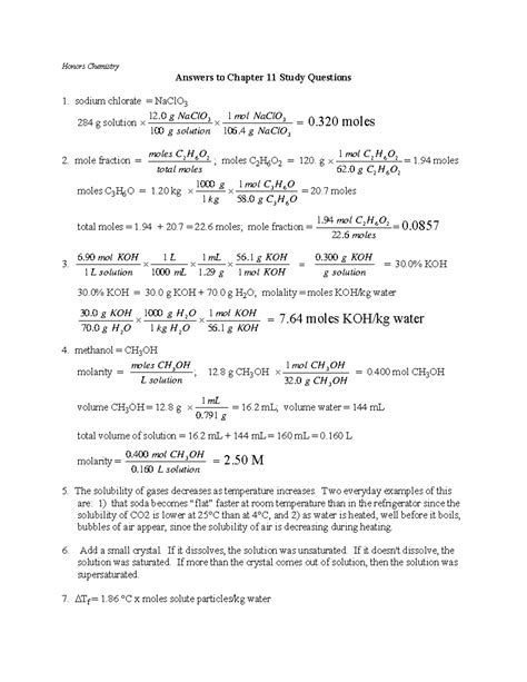 Chapter 11 Chemistry Answers Epub