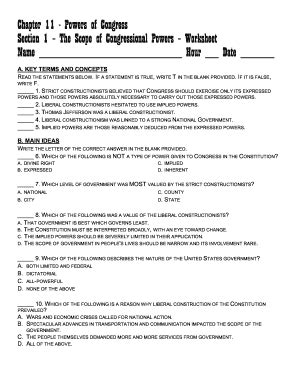 Chapter 11 Section 1 The Scope Of Congressional Powers Guided Reading Answers PDF Kindle Editon