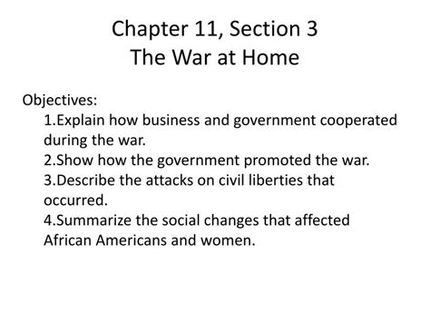 Chapter 11 Section 3 The War At Home Answer Key Kindle Editon