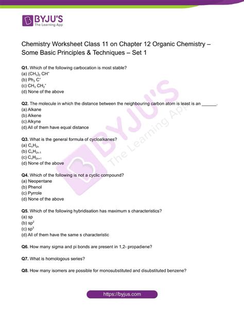 Chapter 12 Basic Review Worksheet Chemistry Answers Reader