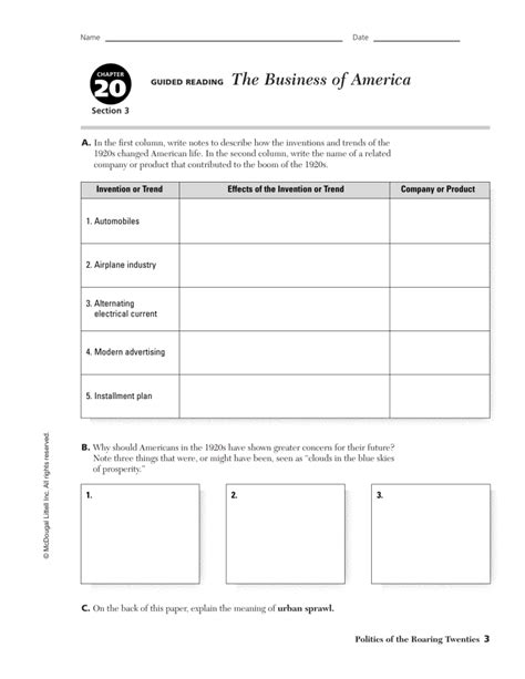 Chapter 12 Section 3 Guided Reading Business America Answers Reader