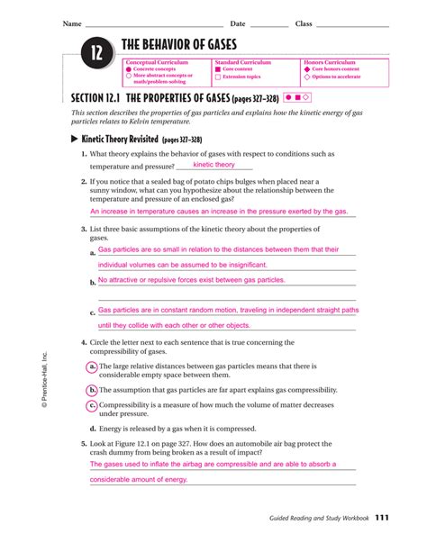 Chapter 12 The Behavior Of Gases Answer Key Epub