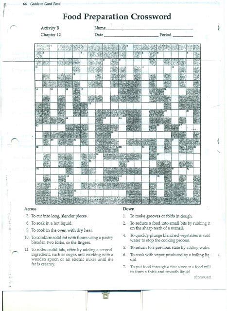 Chapter 13 Food Preparation Crossword Answer Key Epub