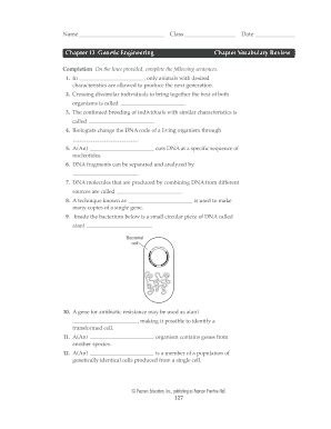 Chapter 13 Genetic Engineering Answer Key Doc