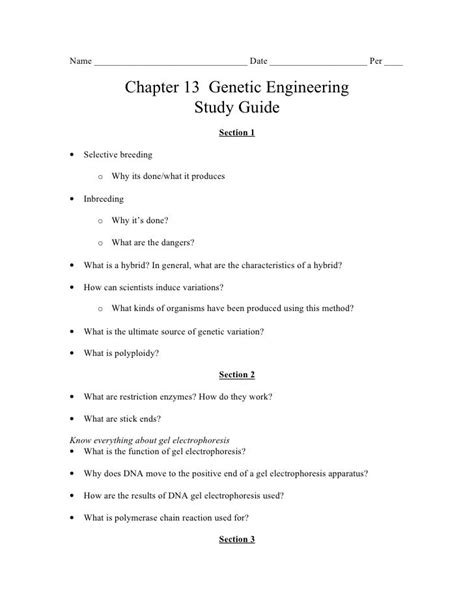 Chapter 13 Genetic Technology Study Guide Answers Epub