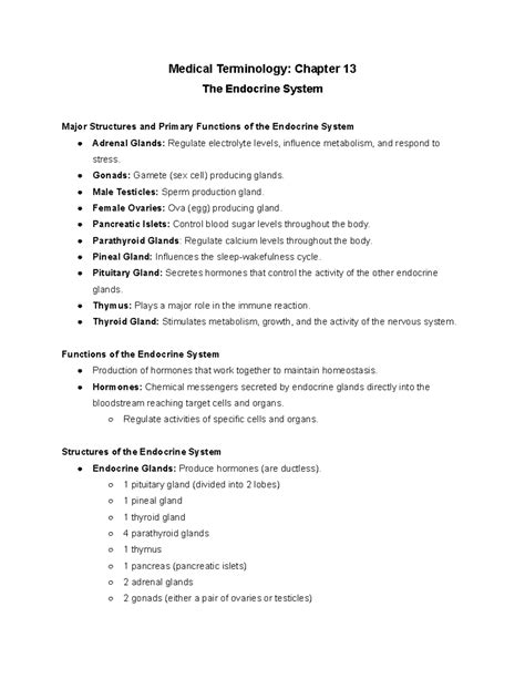 Chapter 13 Medical Terminology Answers Doc