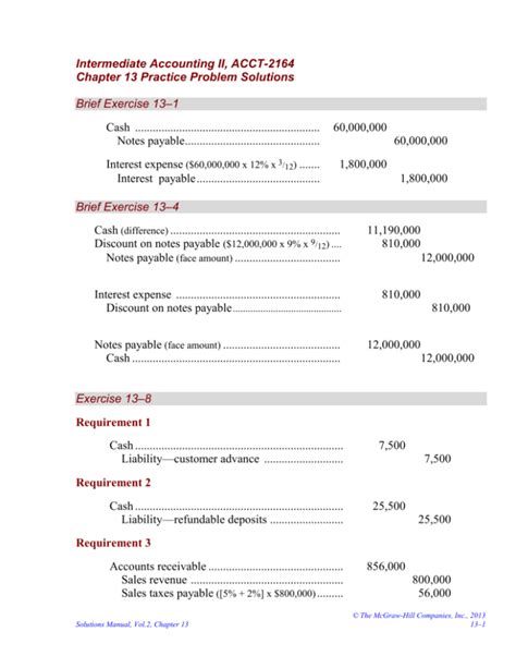 Chapter 13 Solutions Intermediate Accounting Epub