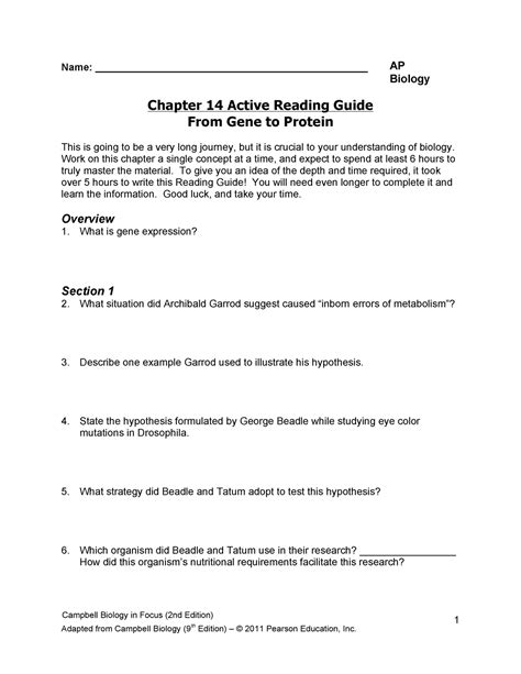 Chapter 14 Guided Reading Ap Biology Answers Doc