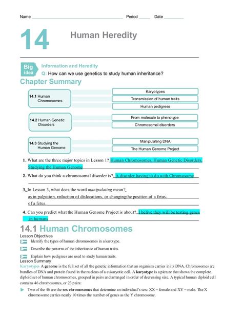 Chapter 14 Human Chromosomes Answer Key Kindle Editon