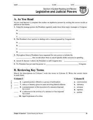 Chapter 14 Section 4 Legislative Judicial Powers Answers Epub