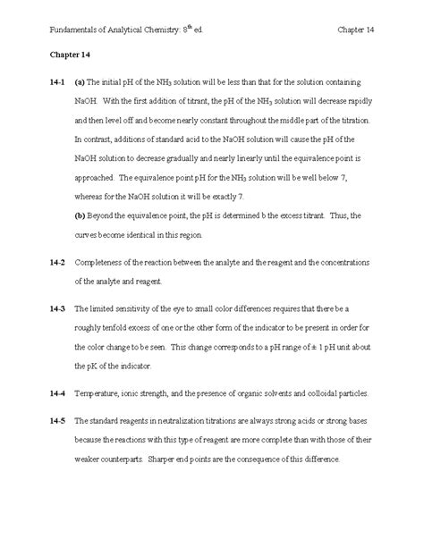 Chapter 14 Solutions Skoog PDF