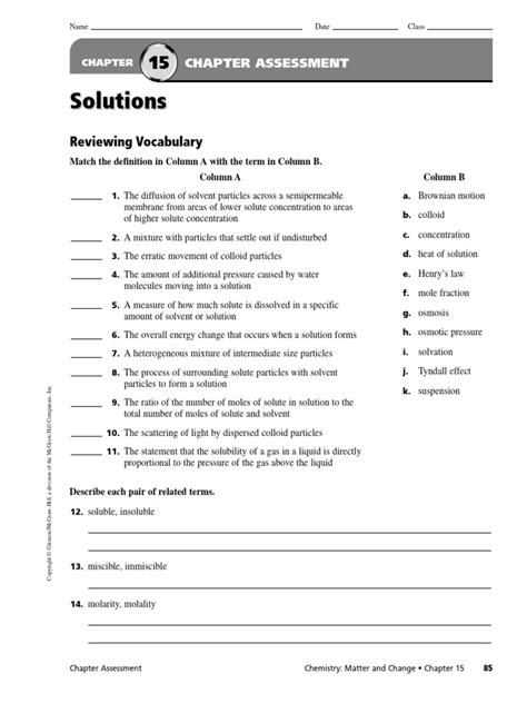 Chapter 15 Chemistry Solutions Study Guide Doc