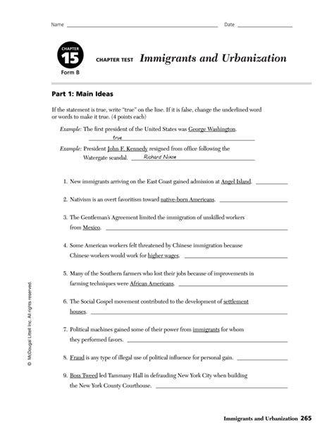 Chapter 15 Immigrants Urbanization Test Answers Doc