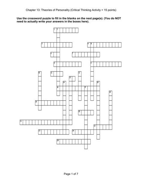 Chapter 15 Personality Crossword Answers PDF