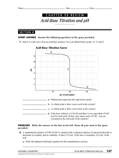 Chapter 15 Review Acid Base Titration Ph Section 2 Answers Reader