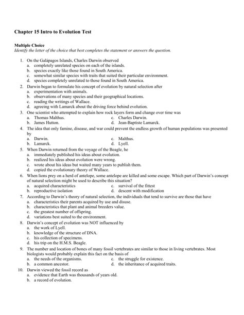 Chapter 15 The Theory Of Evolution Assessment Answers Epub