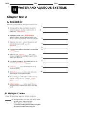 Chapter 15 Water Aqueous Systems Test Answers Kindle Editon