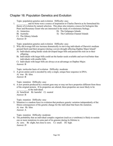 Chapter 16 Evolution Of Population Vocabulary Answer Key PDF