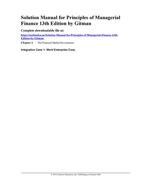 Chapter 17 Solution Principles Of Managerial Finance 13th Doc