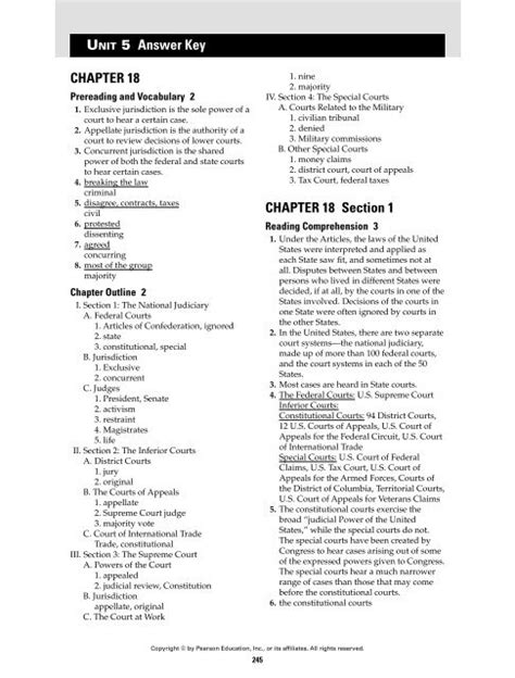 Chapter 18 Section 2 The Inferior Courts Quiz Answers PDF