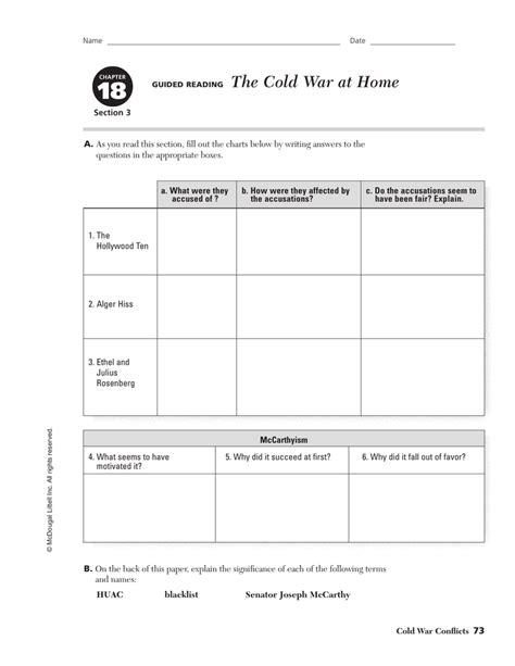 Chapter 18 Section 3 The Cold War At Home Answers Doc