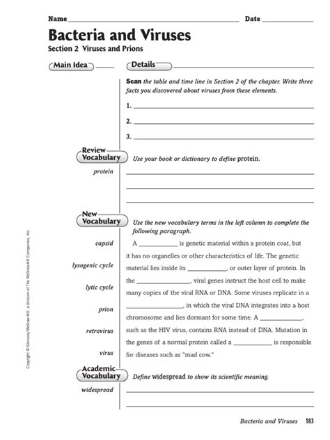 Chapter 19 Bacteria Viruses Vocabulary Review Answer Doc