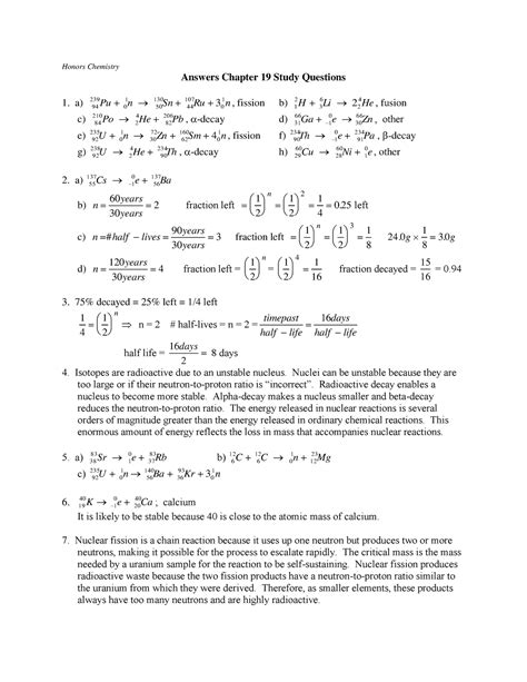 Chapter 19 Chemistry Answers Epub