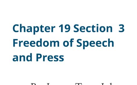 Chapter 19 Section 3 Dom Of Speech Press Answers Kindle Editon