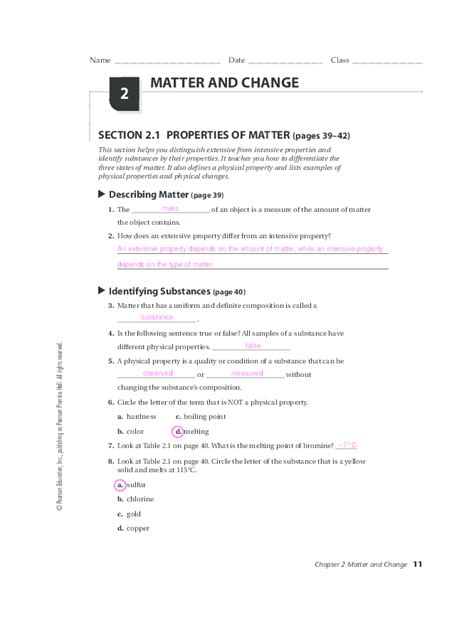 Chapter 2 Matter Change Vocabulary Review Answers Epub