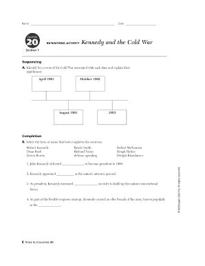 Chapter 20 Section 1 Kennedy And The Cold War Answer Key Reader