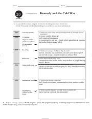 Chapter 20 Section Guided Reading Kennedy And The Cold War Answer Key Reader