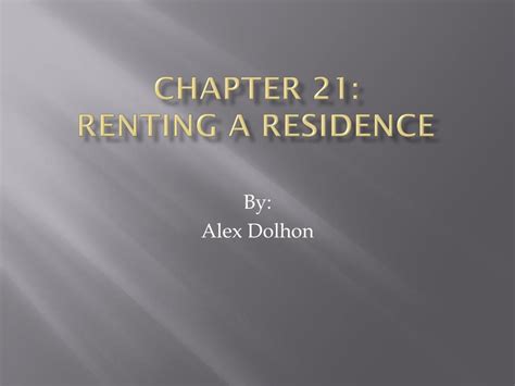 Chapter 21 Renting A Residence Answers PDF