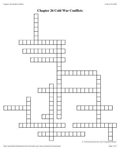 Chapter 26 Cold War Conflicts Crossword Puzzle Answers Doc