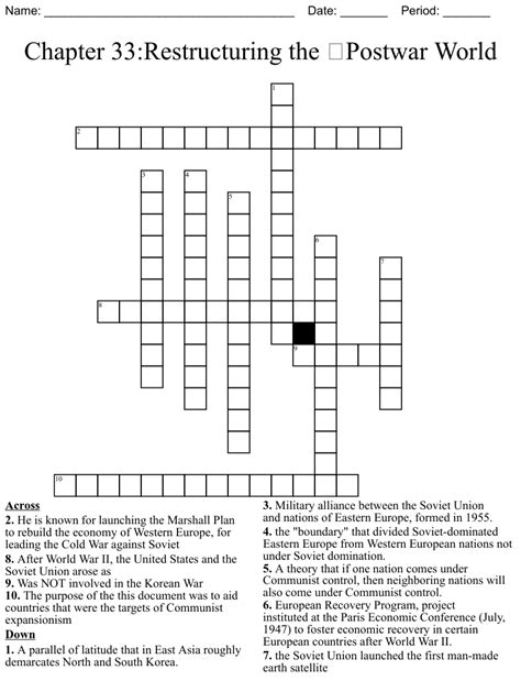 Chapter 33 Restructuring The Post War World Crossword Puzzles Answer PDF