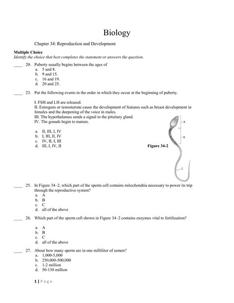 Chapter 34 Assessment Biology Answer Key Doc