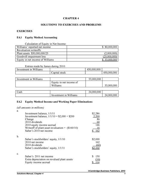 Chapter 4 Solutions Advanced Accounting Doc