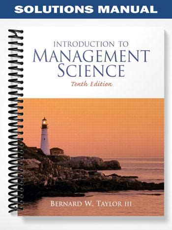 Chapter 4 Solutions Introduction To Management Science 10th Edition Epub