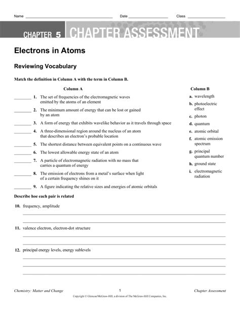 Chapter 5 Assessment Electrons In Atoms Answer Key Kindle Editon