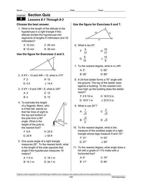 Chapter 5 Test Answer Geometry Textbook Reader