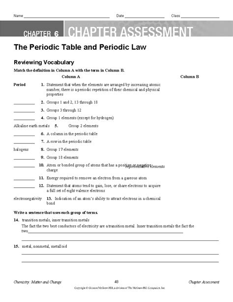 Chapter 6 The Periodic Table Law Assessment Answers Kindle Editon