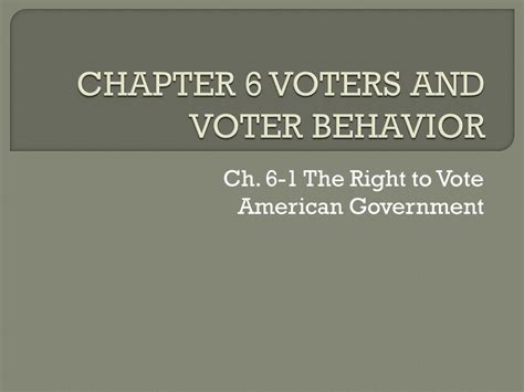 Chapter 6 Voters And Voter Behavior Answer Key Doc