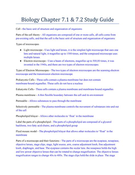 Chapter 7 A View Of The Cell Study Guide Answers Epub