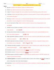 Chapter 7 Chemical Reactions Answer Key Reader